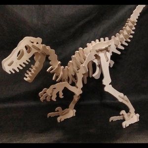 3D wooden life-sized velociraptor dinosaur skeleton bones puzzle